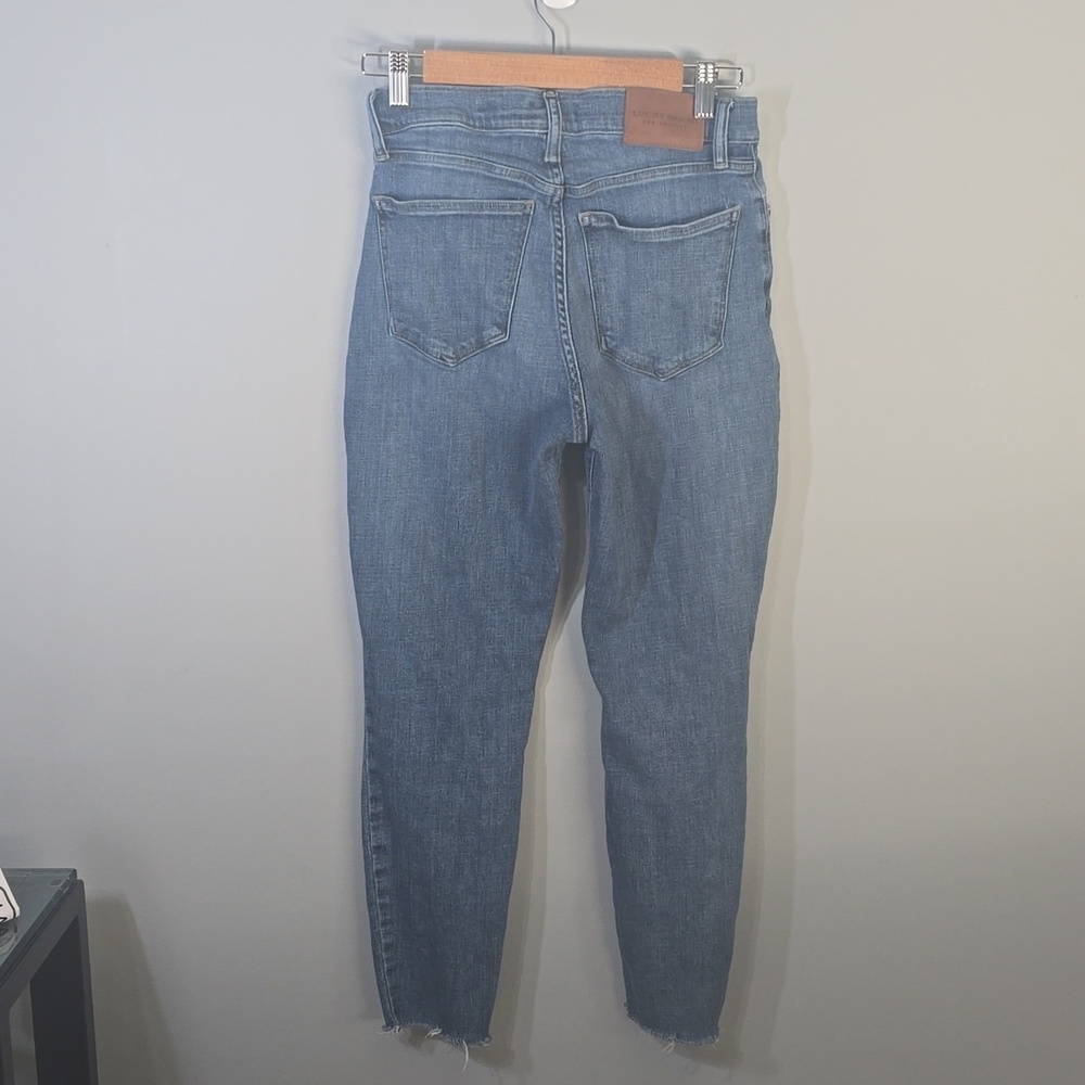 Lucky BRAND JEANS women's Size 8  Blue Ankle High Rise Skinny Bridgette Boho - Picture 4 of 16